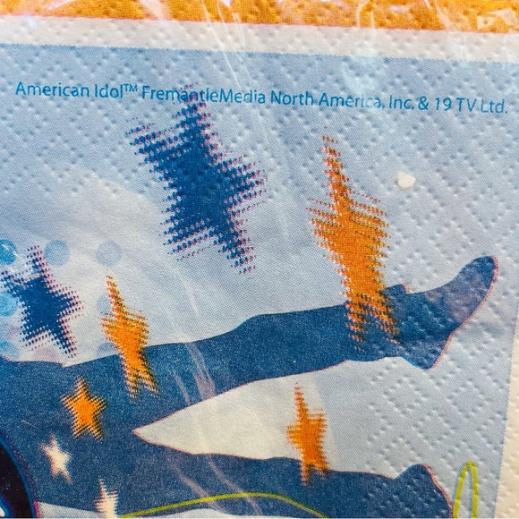 Vintage Y2K American Idol Paper Napkin Set Dinner Beverage Singer Blue Green Fun - Picture 7 of 13